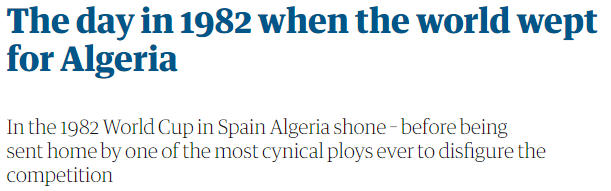 World Cup : Disgrace of Gijon : Reason behind the final group games starting at the same time